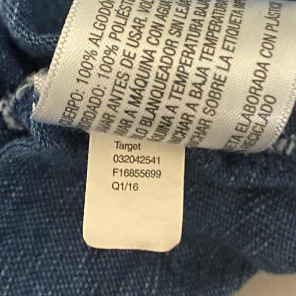 Cherokee Girls 10-12 Large Sleeveless Blue Pink Buttoned Tee - Picture 4 of 12